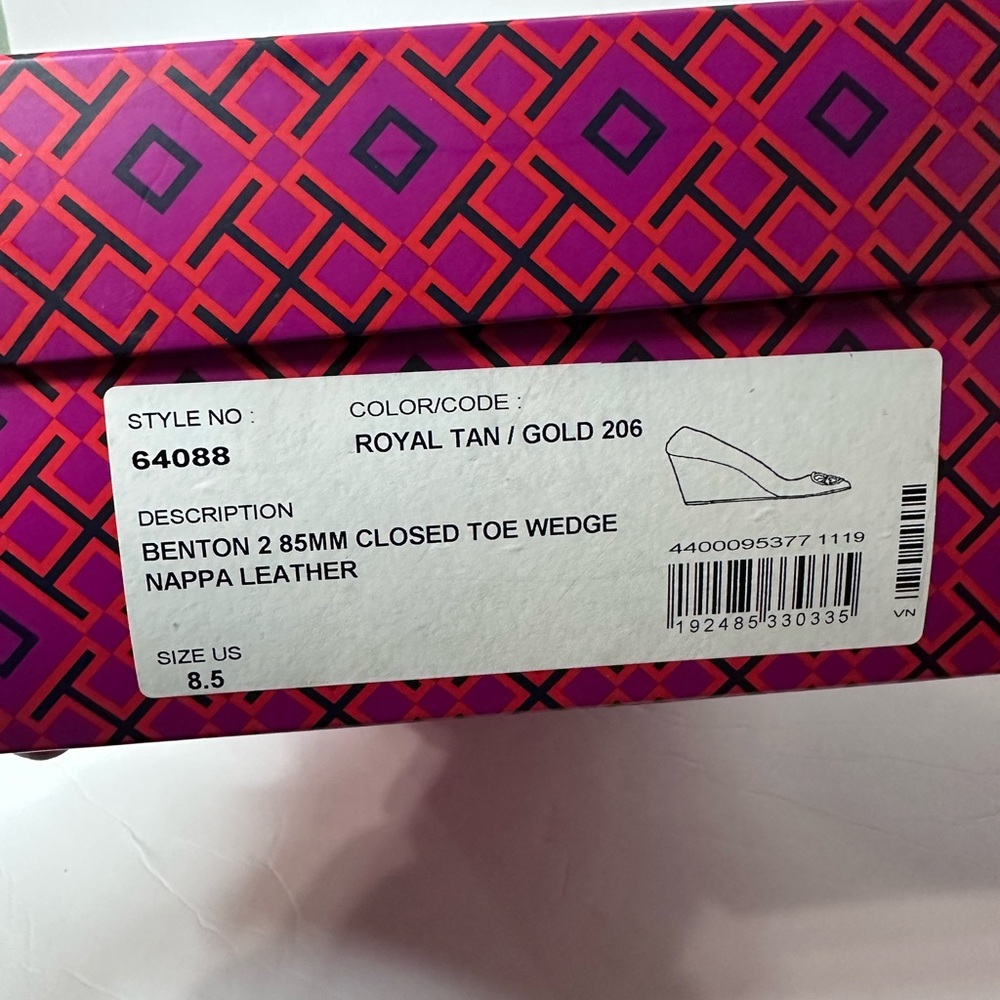 Tory Burch Women's Brown Leather Wedges Sz.8.5 - Picture 9 of 9